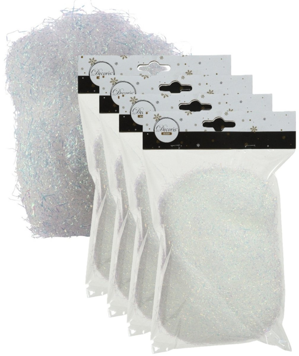 Decoris Kerstboomversiering engelenhaar - wit - iriserend - 80 gram -