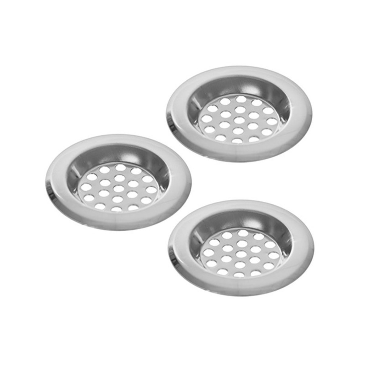 CM Gootsteenfilters zeefjes/vuil opvangers - 3x stuks - 6 cm - metaal