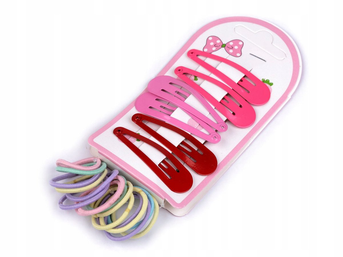 Set Haarclips en Elastiekjes voor Kinderen - Mix Kleuren