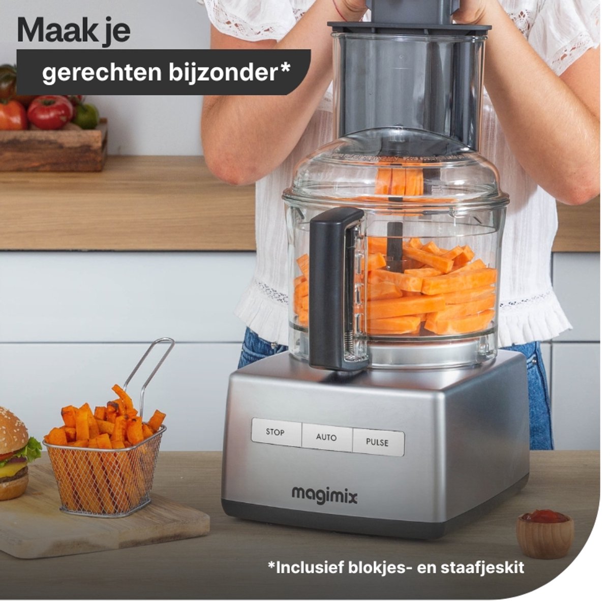 Magimix CS 5200 XL - Foodprocessor - Citruspers - Blokjes & staafjes kit - Rood thumbnail 5