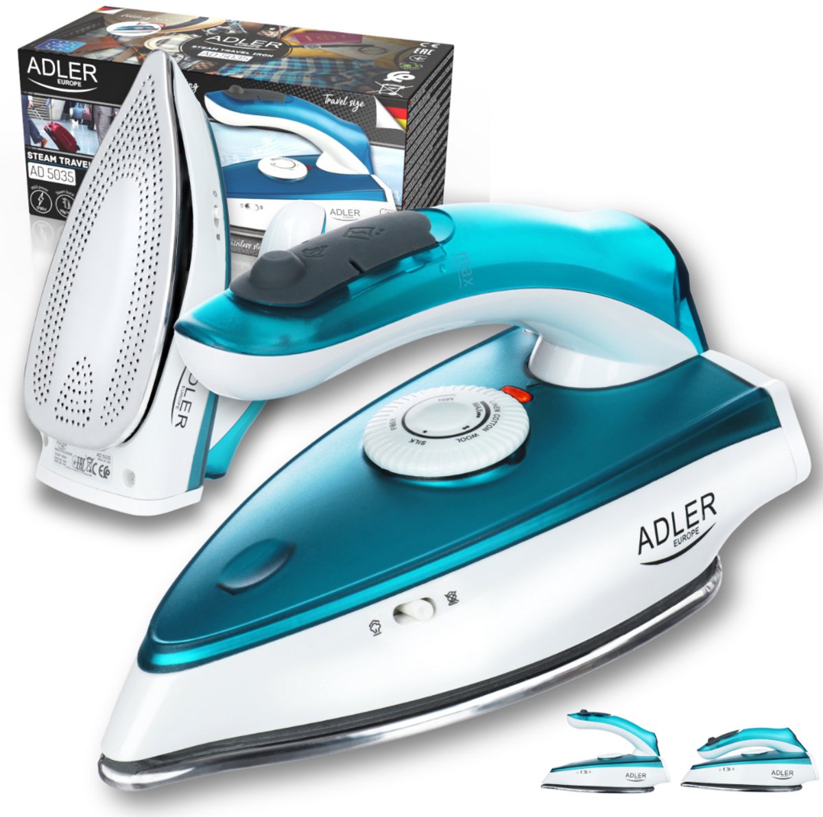 Adler AD 5035 - Reisstrijkijzer - Stoomstrijkijzer - 1700W - Inklapbare Handgreep