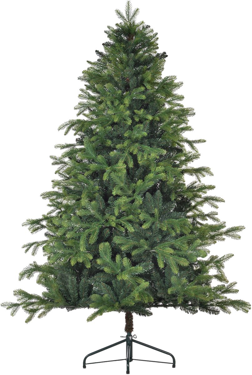 HOMCOM decoratieve kerstboom - kunststof/metaal - Ø122x183 cm - groen