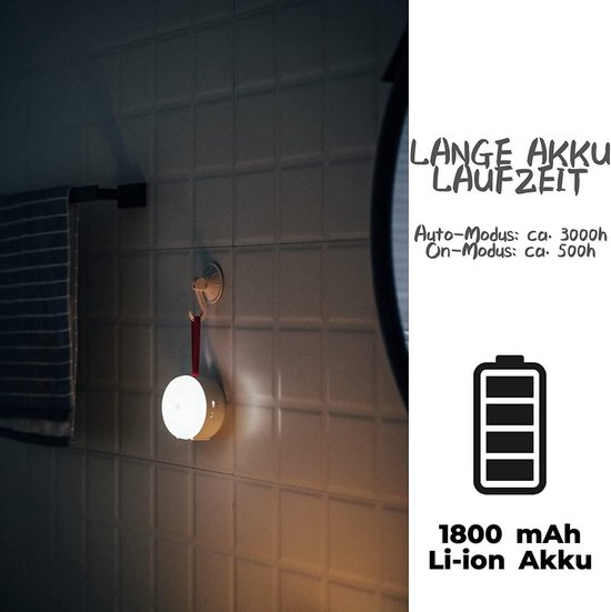 2x Draadloos Nachtlampje met Bewegingssensor en Oplaadbare Batterij - Warm Wit Licht — afbeelding 4