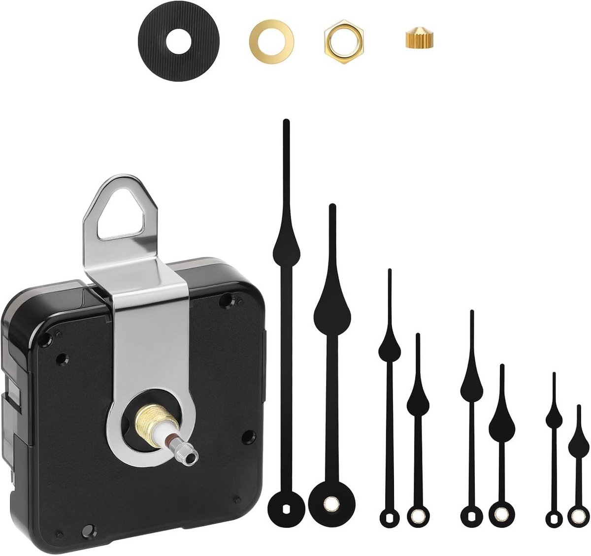 Klokmechanisme met Ringmechanisme en 4 Sets Wijzers - Ideaal voor DIY Wandklokken