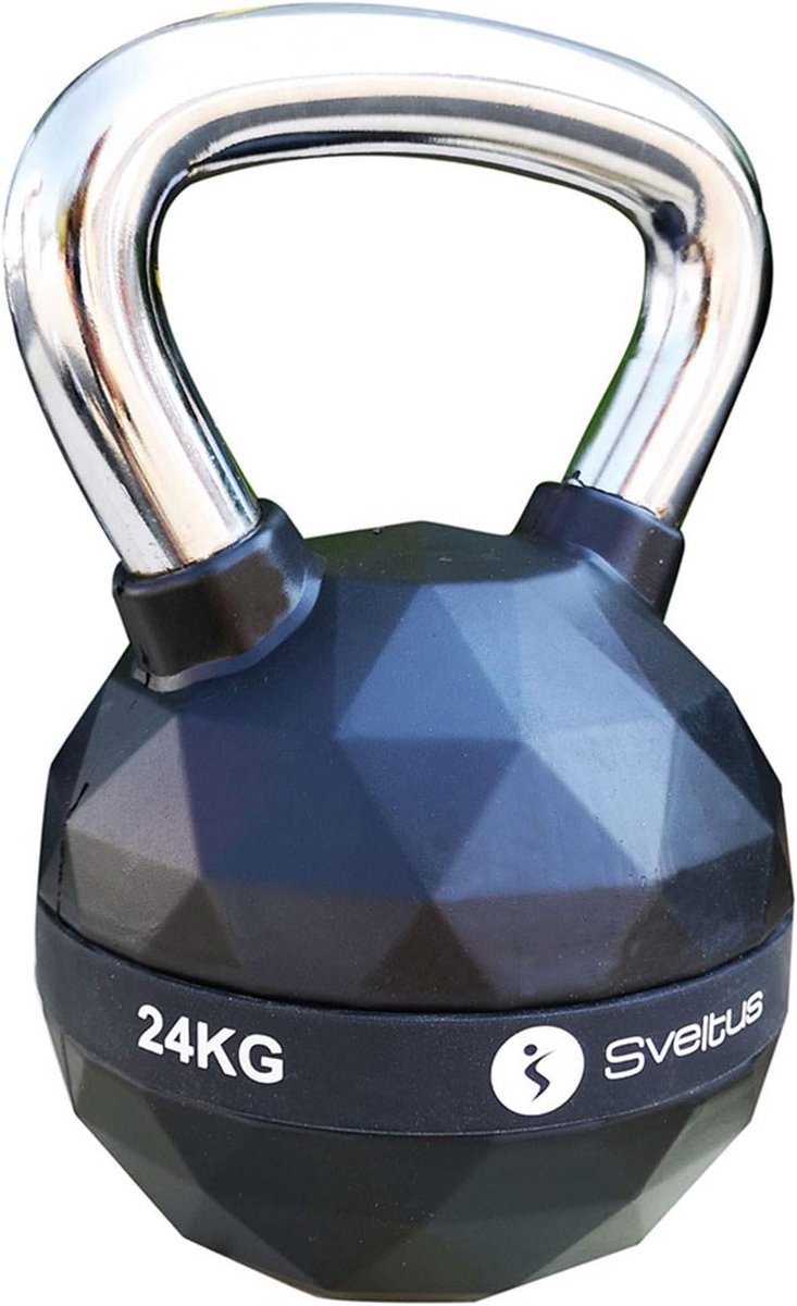 Kettlebell 24 kg Zwart – Trainingsgewicht van Staal en Polyurethaan