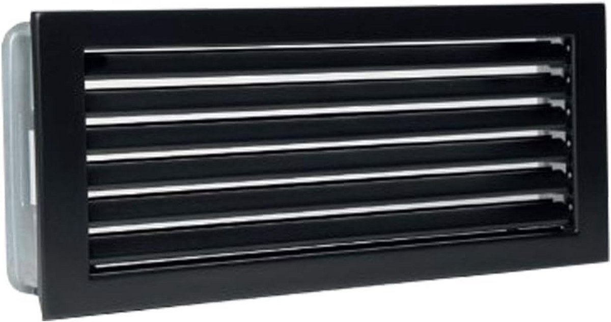 Ventilatierooster Zwart 35x15 cm met Vaste Lamellen voor Ventilatie en Oven