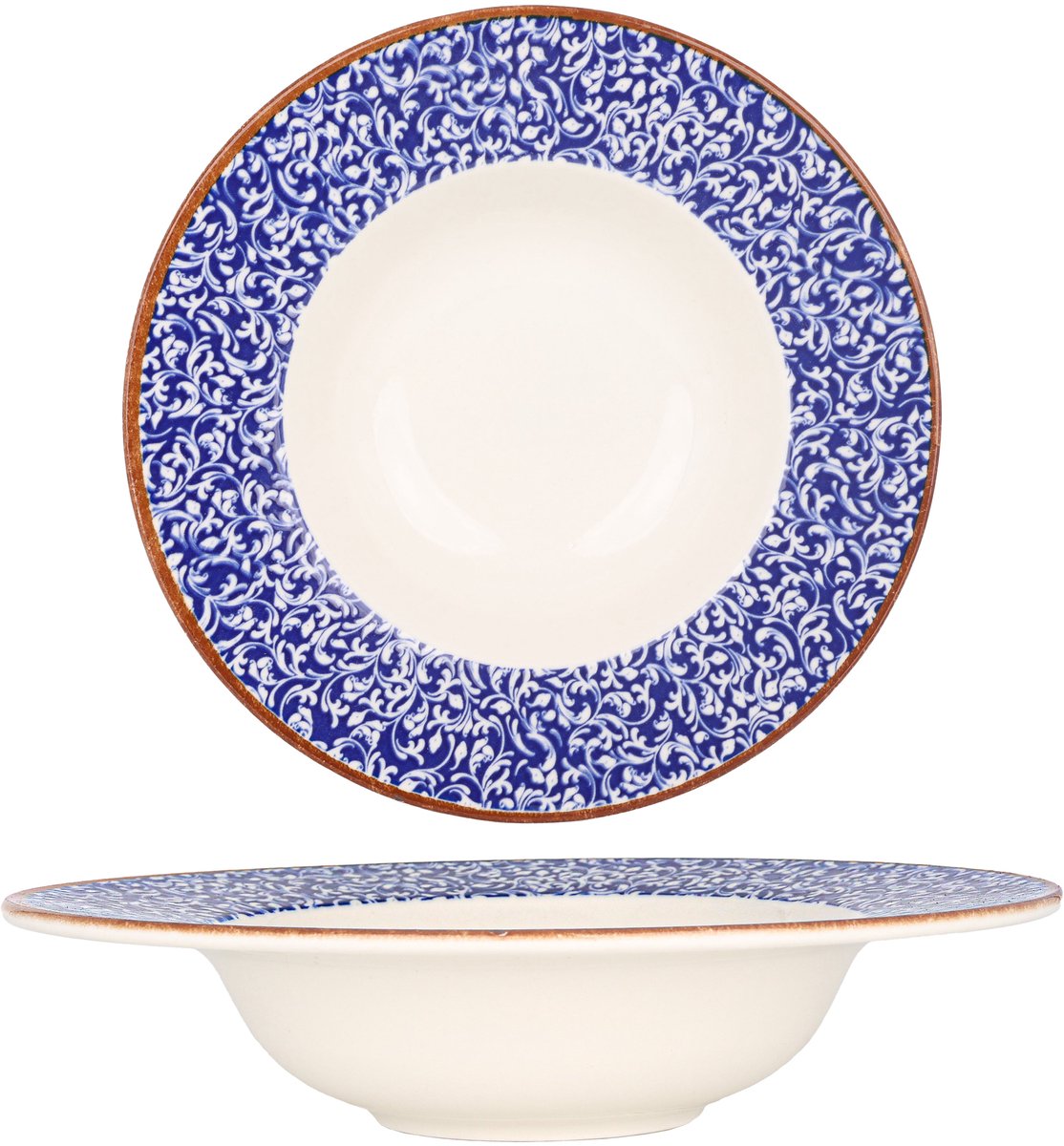 By Bone Pastabord - Edera Cobalt - Porselein - 28 cm (480cc) - set van 2