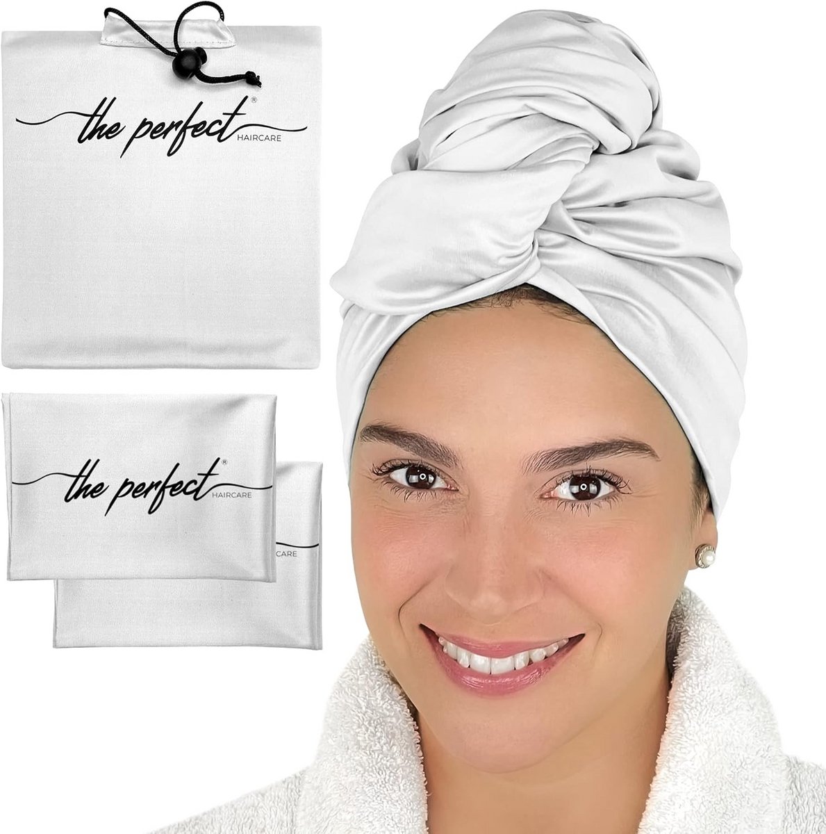 Microvezel Haarhanddoek Set voor Krullend Haar - Tulband en Scrunch Handdoeken