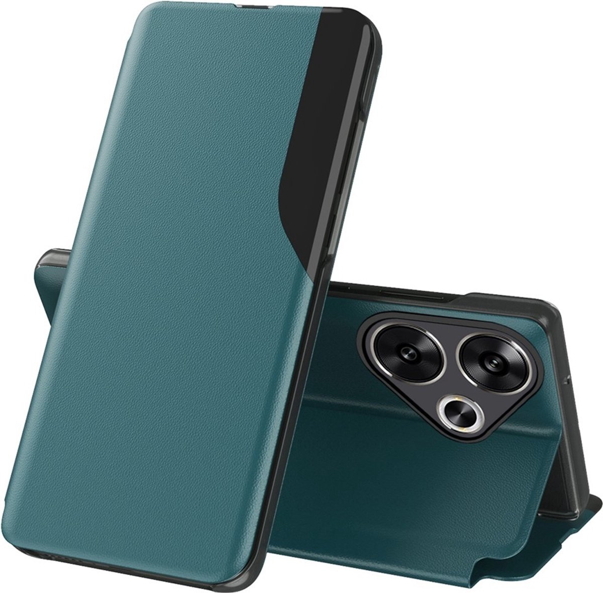 Hoesje geschikt voor Xiaomi Poco F6 - Phonesta Smart View Side Book Case - Groen