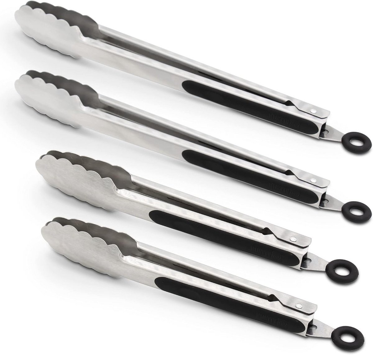 Set van 4 RVS Keukentangen / Grilltangen (9 en 12 inch) met Antislip Grip