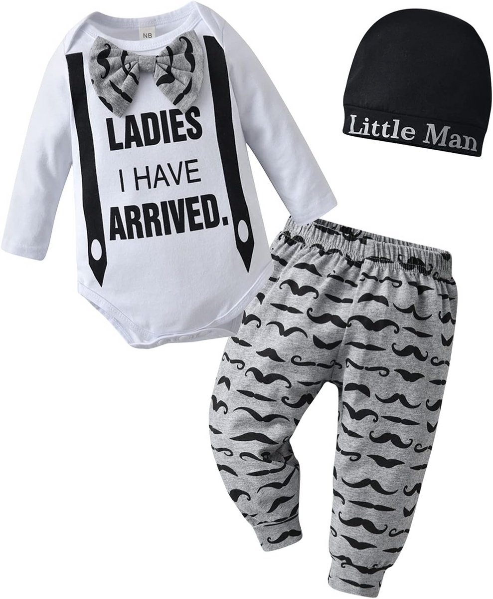 Kraamcadeau Jongen: Romper, Broek en Muts 3-Delige Set