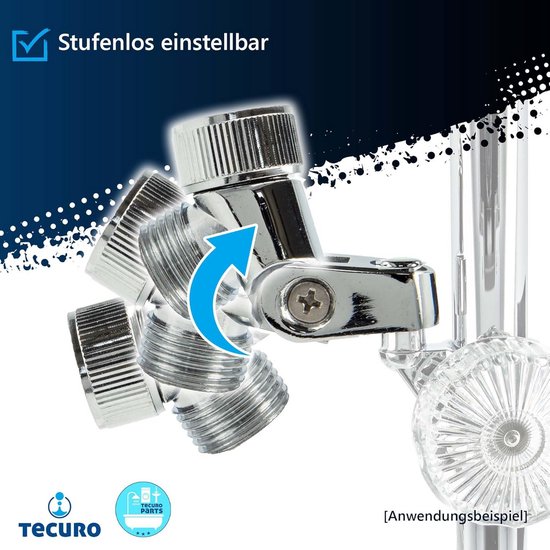 Handdouche Adapter 90 Graden, Douche slang adapter, Scharnierstuk douchekop, Hoekstuk voor handdouche, Draaibare douchekop adapter voor doucheslang, Met rubberen afdichting (Zilver