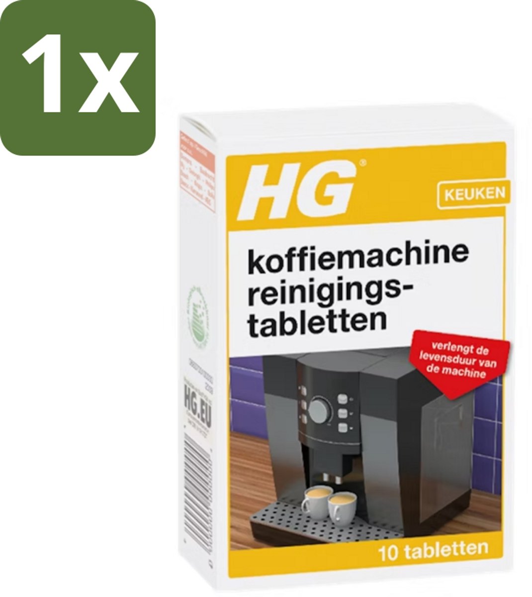 1 x HG - Keuken - Koffiemachine Reinigingstabletten - 10 Tabletten - Koffiemachine Reinigen - Koffiemachine Reinigingstablet - Koffiemachine Ontkalken - Koffiemachine Reiniging - Koffiemachine Verzorging