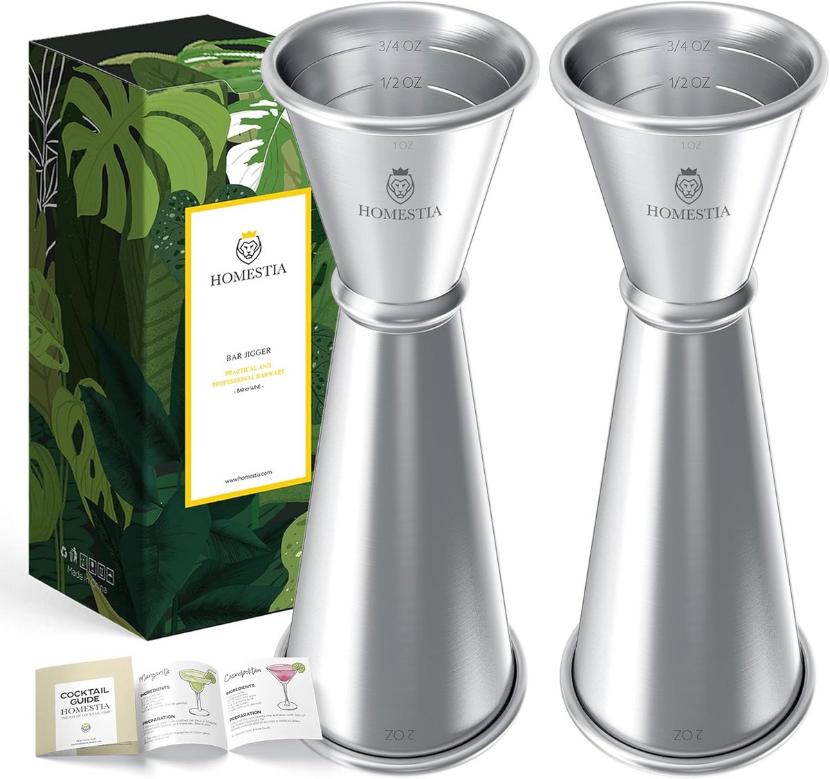Dubbele Cocktail Jigger Set RVS Meetbeker 30/60ml (1 & 2 OZ) - Bar Gereedschap