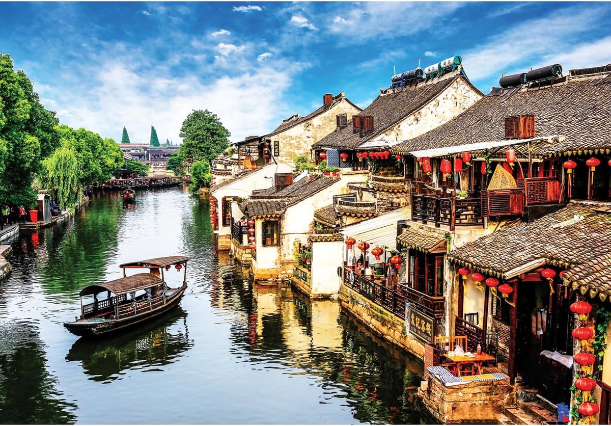 Uitdagende Legpuzzel 2000 Stukjes - Authentieke Oude Chinese Stadscène
