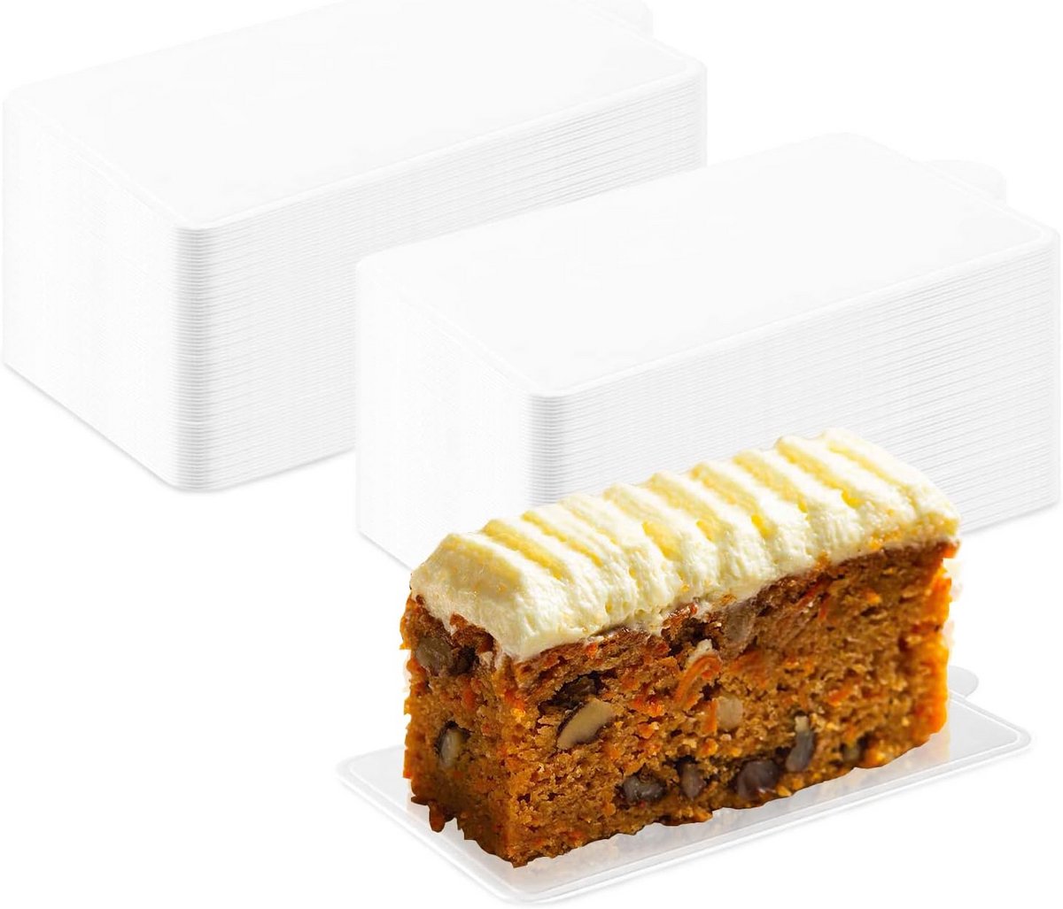 100 Stuks Rechthoekige Mini Taartborden voor Cupcakes en Desserts