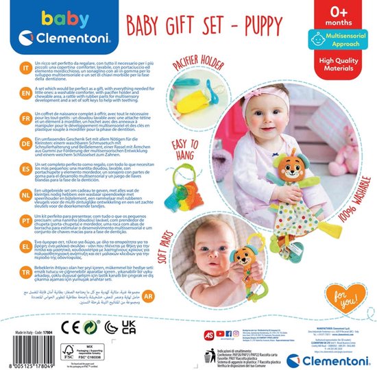 Baby Clementoni - Baby Cadeau Set - Puppy, Baby Spelen 0 maanden, 17804 van Clementoni — afbeelding 2