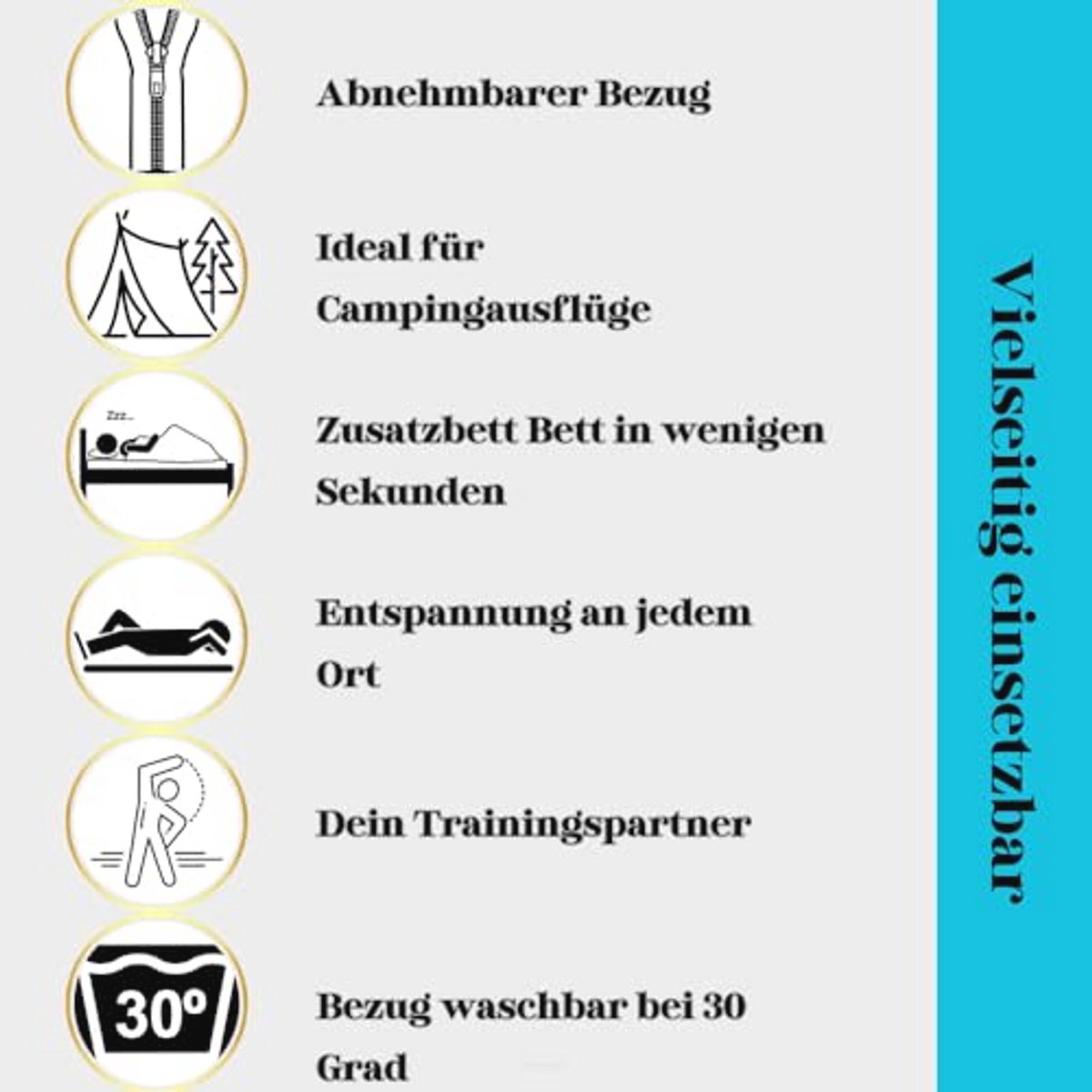 Comfortabele Vouwmatras voor Gasten | 200 x 70 x 10 cm | Ideaal voor Camping en Thuis