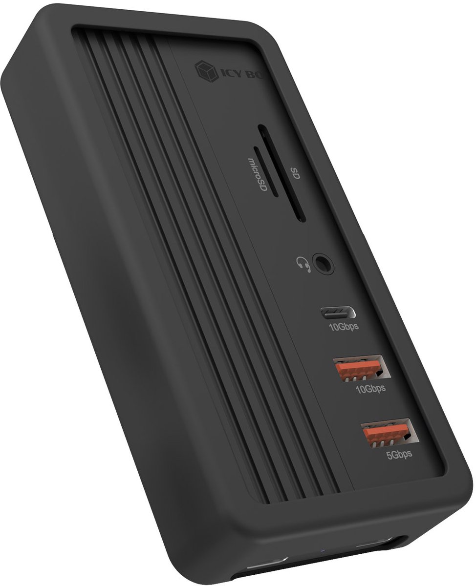 ICY BOX IB-DK4072M-CU31, SSD, SATA, M.2, USB 3.2 Gen 2 (3.1 Gen 1) Type-C, 1000 Mbit/s, Zwart