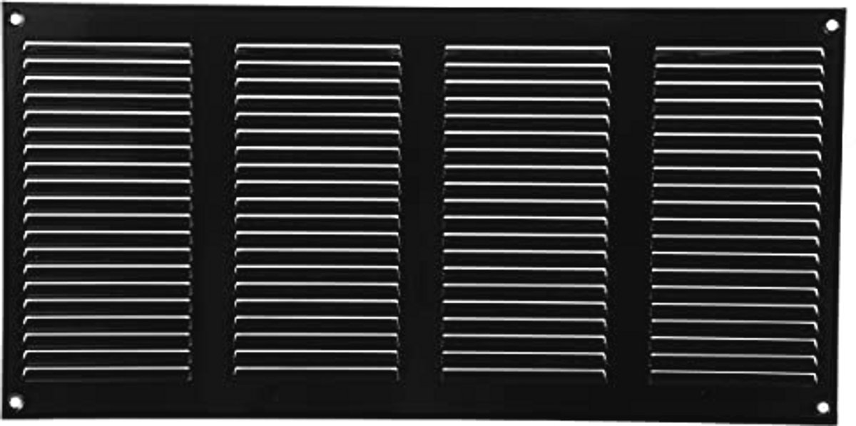Ventilatierooster 40 x 20 cm - Zwart - Metalen Luchtteruglooprooster met Ongediertebescherming