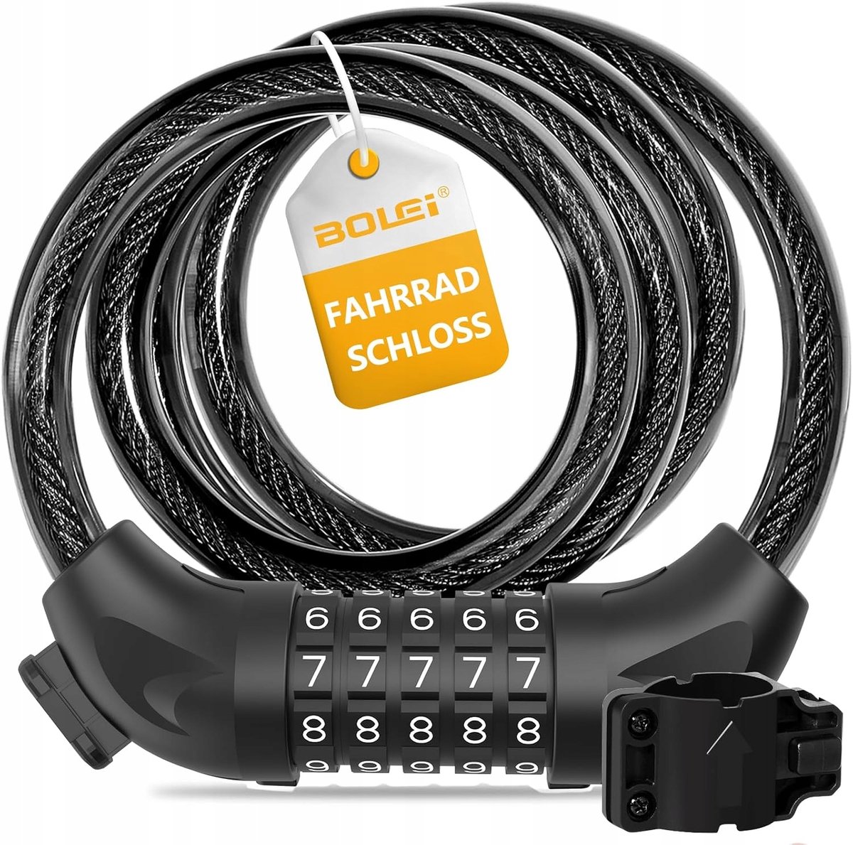 5-Cijferige Fietsslot, 12mm Dik - Beveiliging voor Fiets, Kinderwagen, Scooter