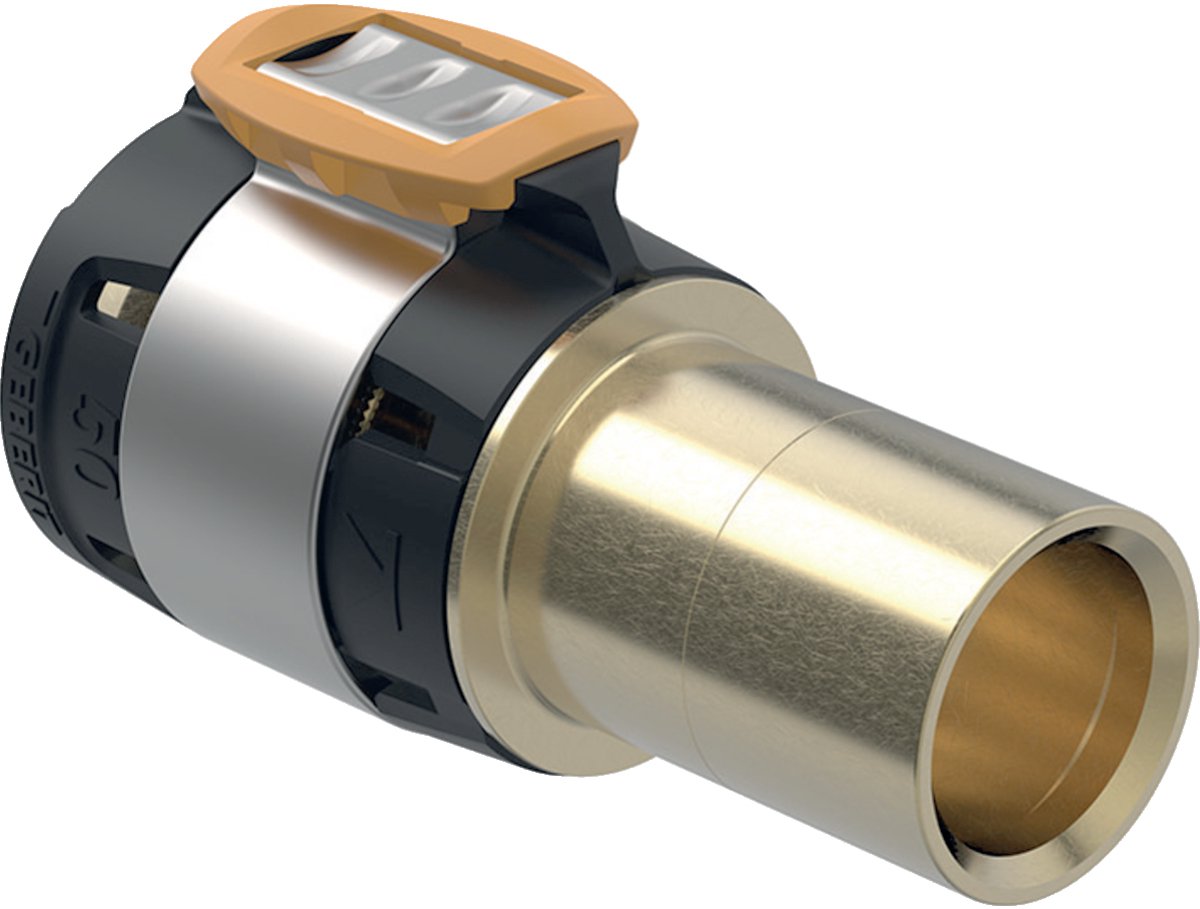 Geberit FlowFit overgang naar Geberit Mapress, met insteekeinde, DN 50, dø 63 mm, 620.236.00.1