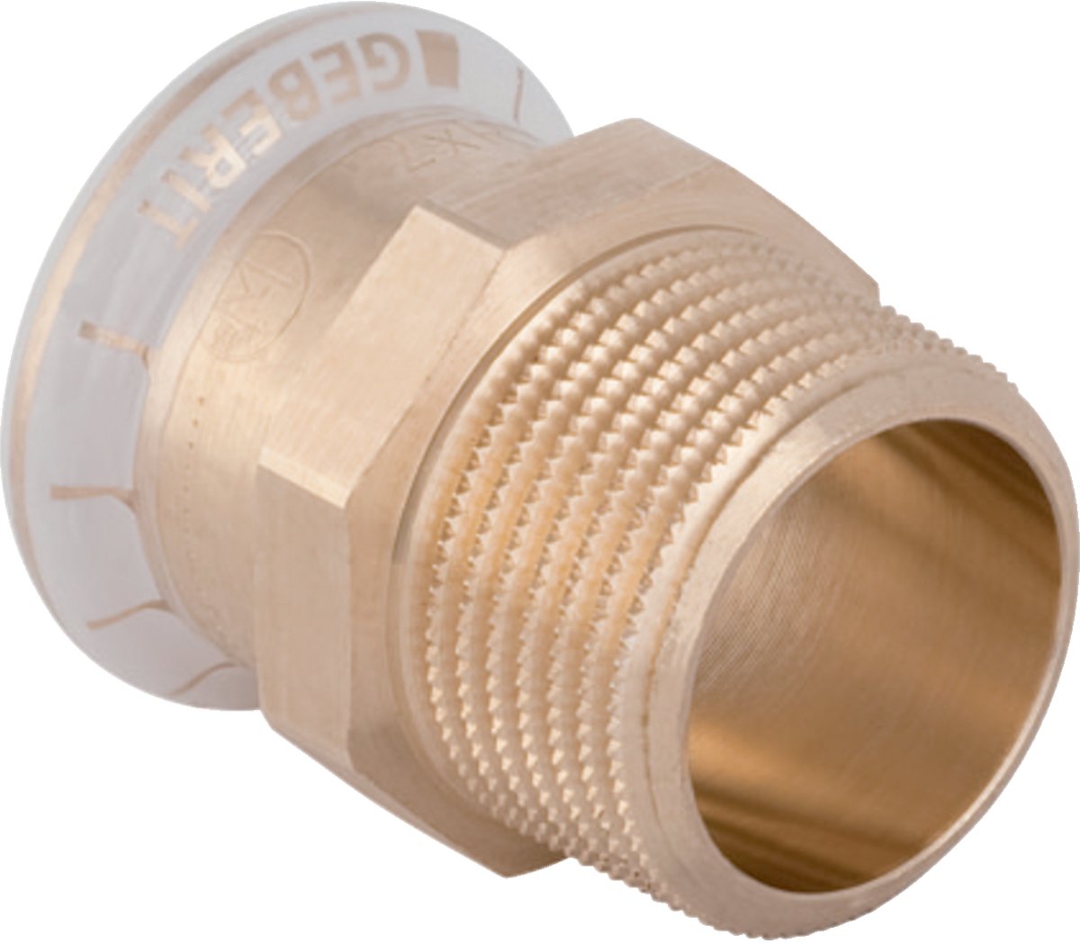 Geberit Mapress koperen overgang met buitendraad, DN 15 / 20, dø 18 mm, 61705