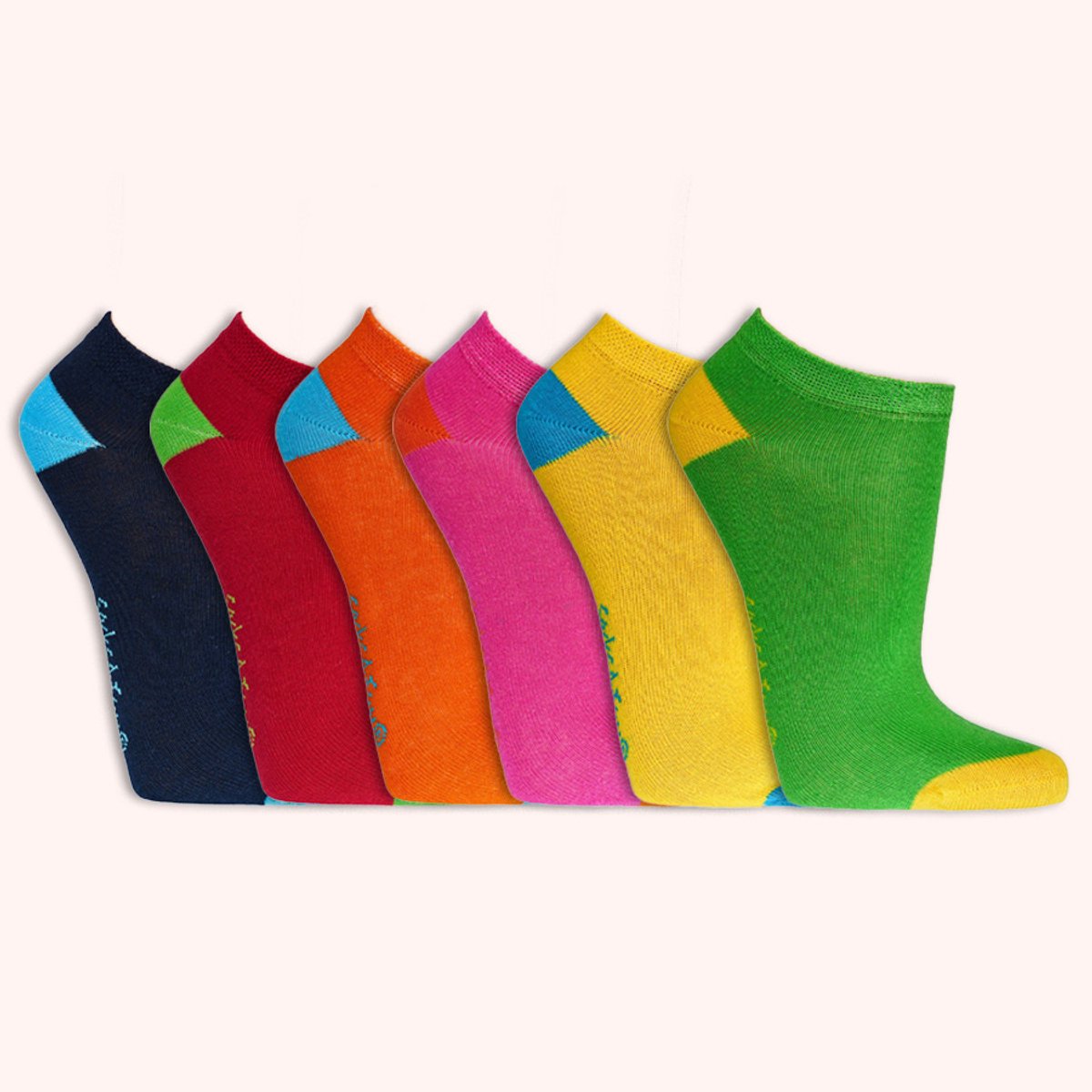 Kleurrijke sneakersokken | kindermaten | zachte teennaad | comfortabele tailleband | verschillende maten | per 6 paar