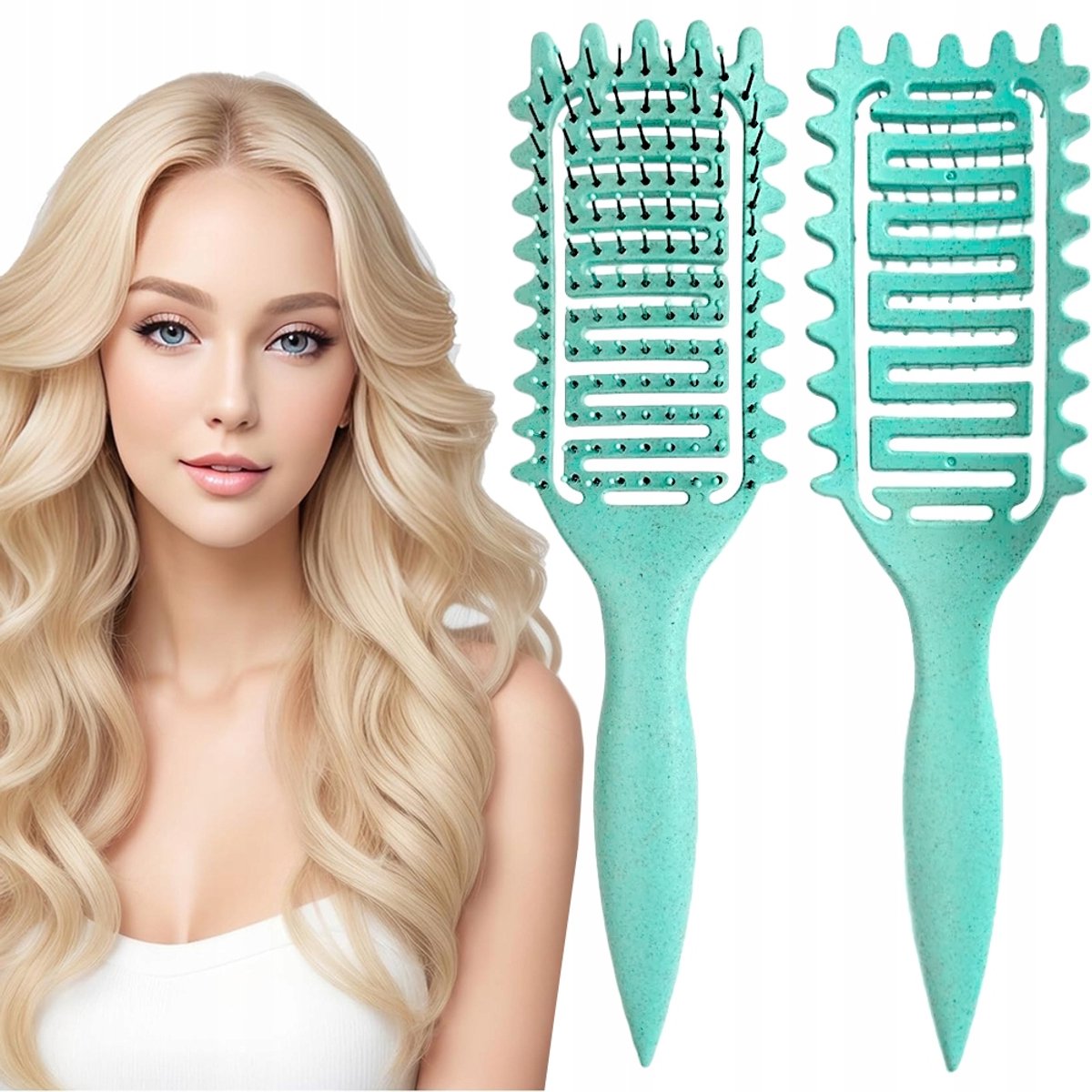 Krullenborstel voor gedefinieerde lokken - Turquoise