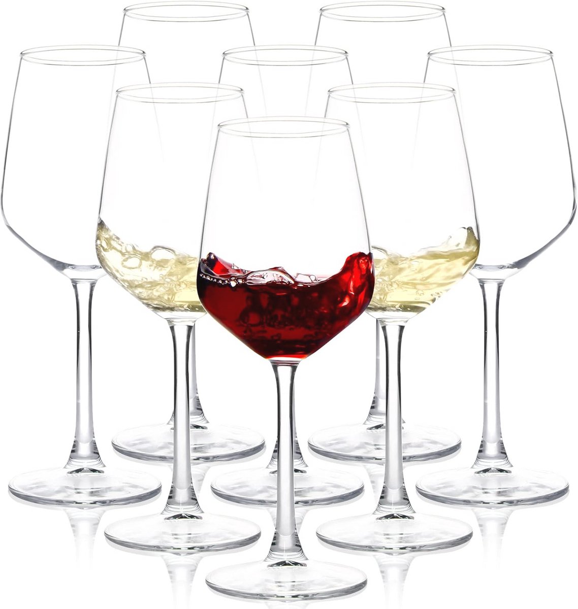 Set van 8 heldere wijnglazen voor rood en wit – Perfect voor feesten en thuis
