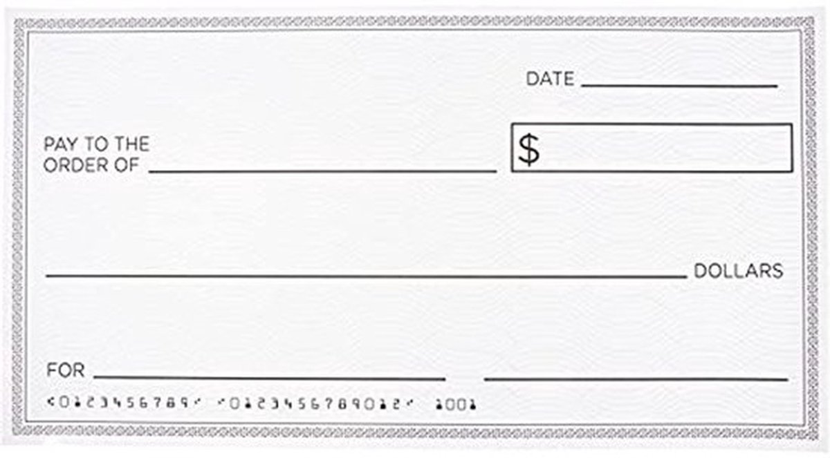 Gigantische herbruikbare neppapieren cheque - 30x16 inch voor donaties, beloningen en grappige geschenken