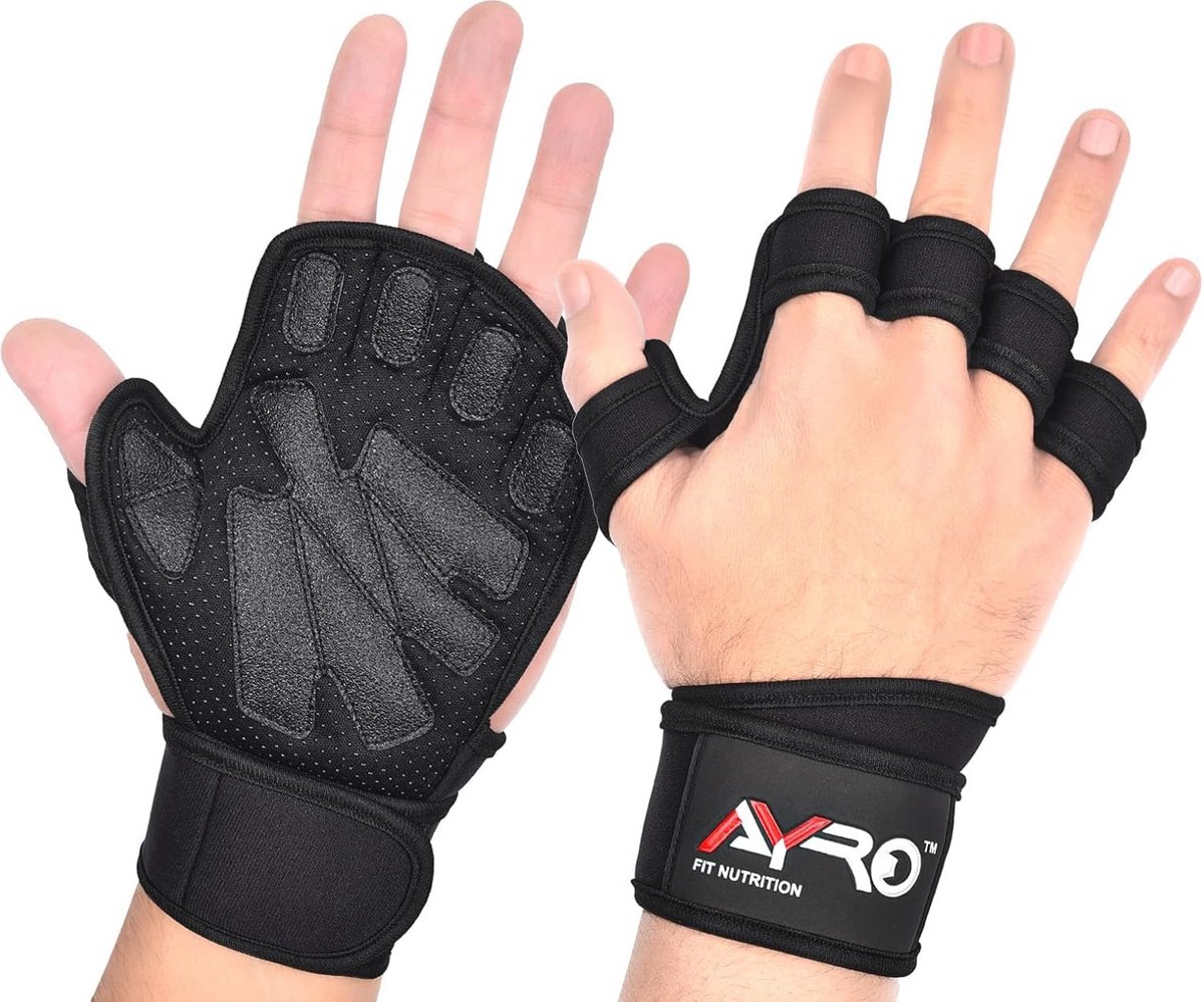 Geventileerde Trainingshandschoenen voor Gewichtheffen met Polsbandages