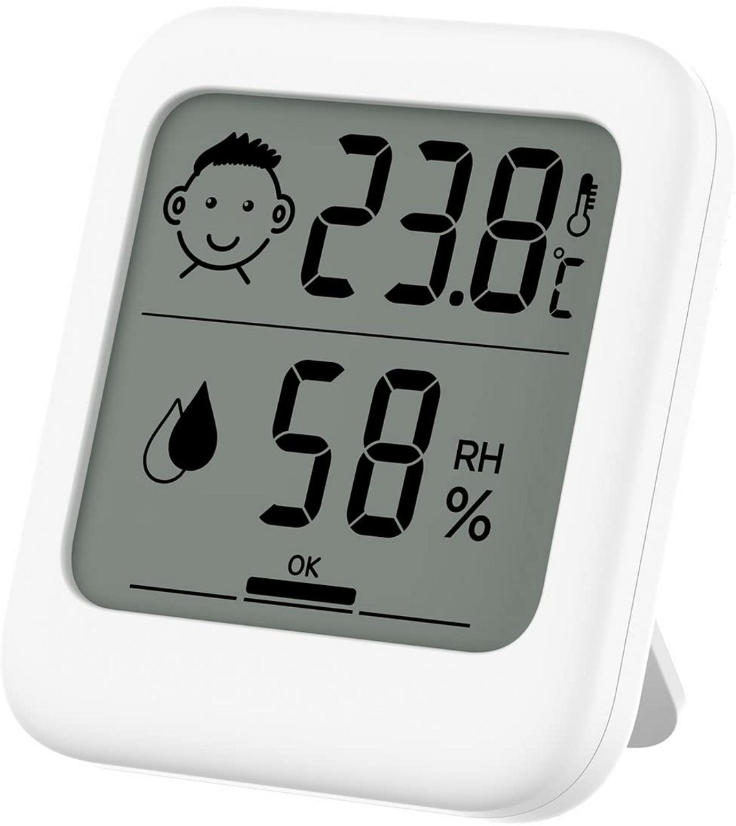 Digitale Binnen Thermometer en Hygrometer - Temperatuur- en Vochtigheidsmeter voor Huis en Kantoor