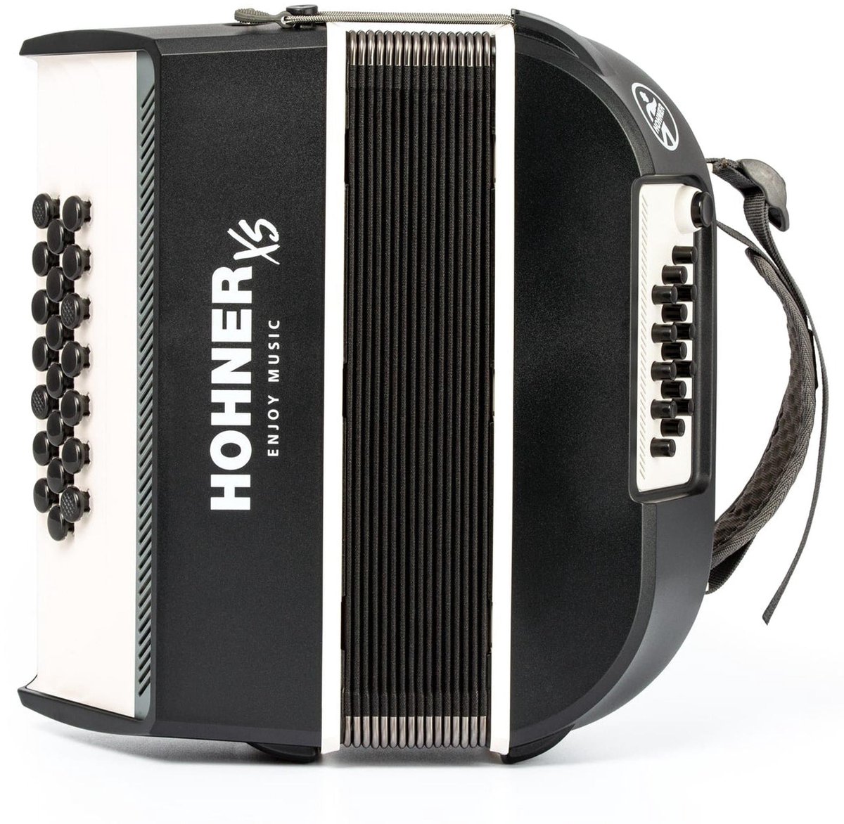 HOHNER A2931 XS Knopaccordeon- 21 knoppen en 15 bassen Grijs‑Wit met gigbag en volwassen draagriem