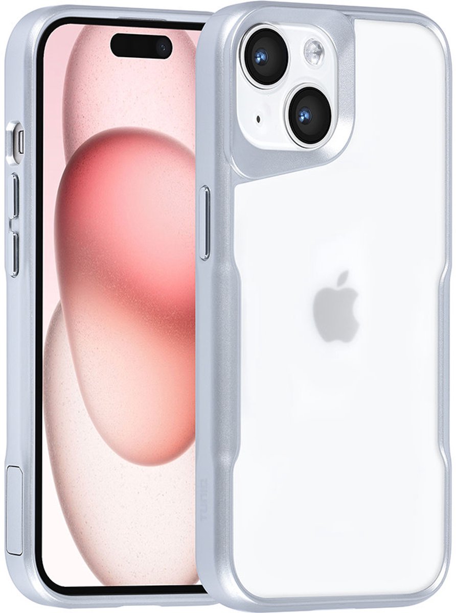 TUNIQ telefoonhoesje voor Apple iPhone 15 - Siliconen backcover - Zilver