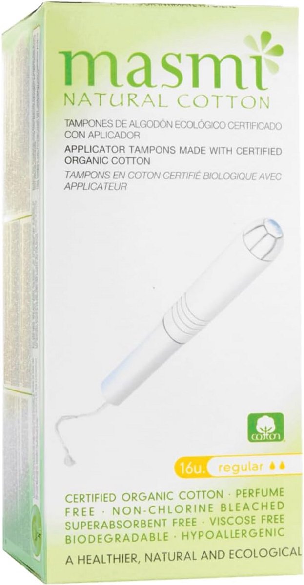 Biologische Katoenen Tampons met Applicator, 16 Stuks