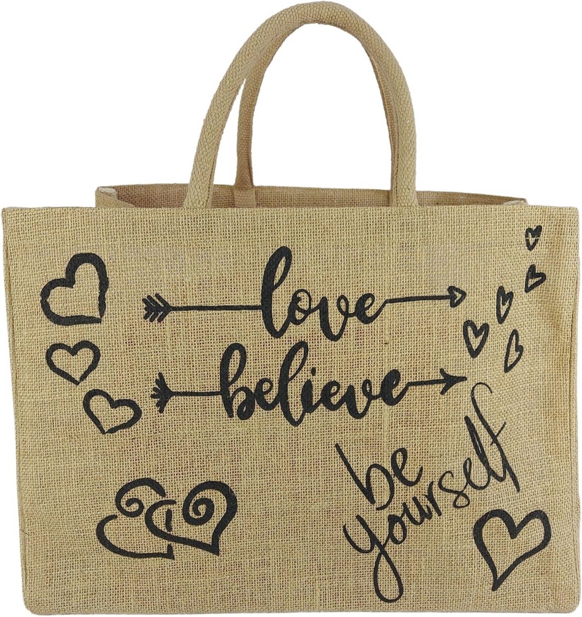 Duurzame Boodschappentas van Jute voor Dames - XXL Shopper in Naturel Beige