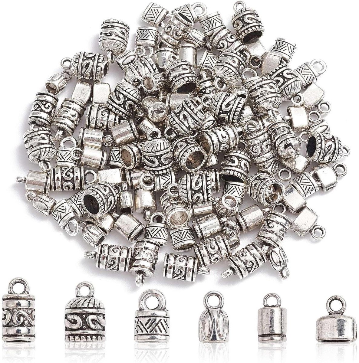 Allecta - Koorduiteinden voor sieraden maken in Tibetaanse stijl, 120 stuks, 6 verschillende stijlen.