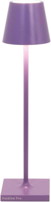 Zafferano, Poldina Micro Lamp met Glanzend Gouden Afwerking, Oplaadbare Snoerloze Tafellamp met Touchbediening, Geschikt voor Binnen en Buiten, Dimmer, 2200-3000 K, Hoogte 27,5 cm