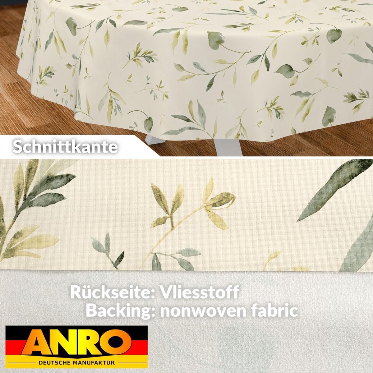 Wasdoek Tafelkleed Ovaal Waterafstotend Afwasbaar 160x140 cm Bloemenprint
