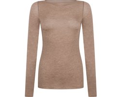 Hunkemöller super soft Boothals shirt met Cashmere Bruin L