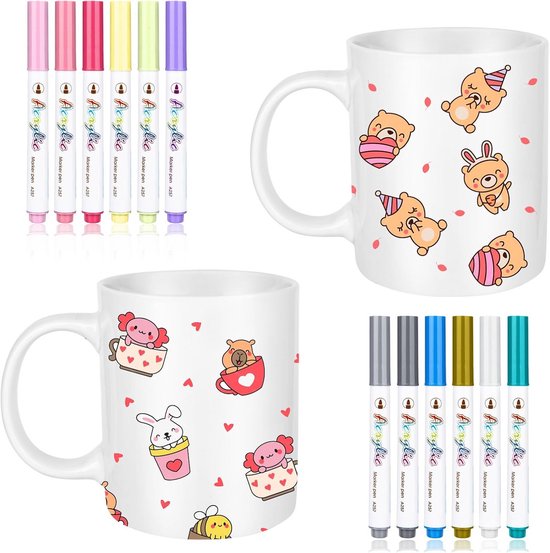 Onderzetters voor drankjes, set van 6, keramische