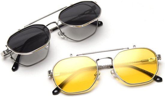 Gepolariseerde Flip Up Zonnebril Metaal - UV400 Bescherming voor Heren en Dames — afbeelding 5