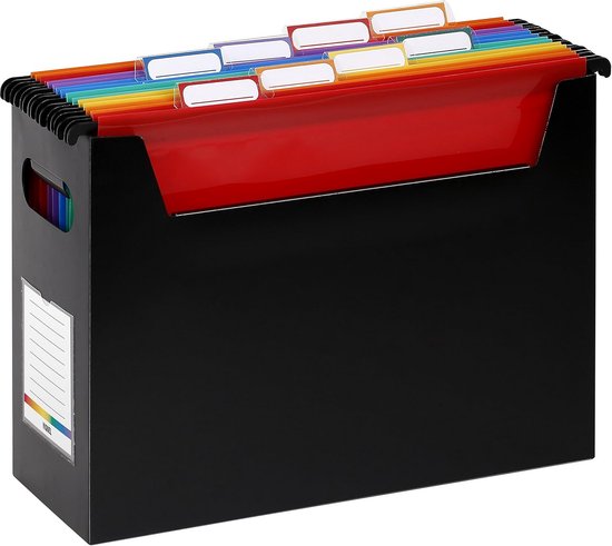 Opbergmap met 8 Kleuren Insteekhoezen voor A4 Documenten - Archiefmap | bol