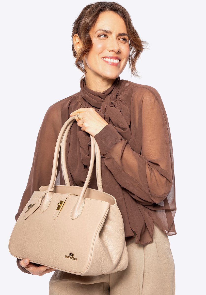 Wittchen - Lederen Shopper Bag - Beige - Decoratieve Kwast - Elegant Ontwerp