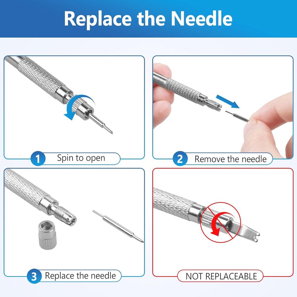 Horloge reparatieset met veerstangen en gereedschap - 24 pinnen en 8 snelspanveerstangen (20-22 mm)