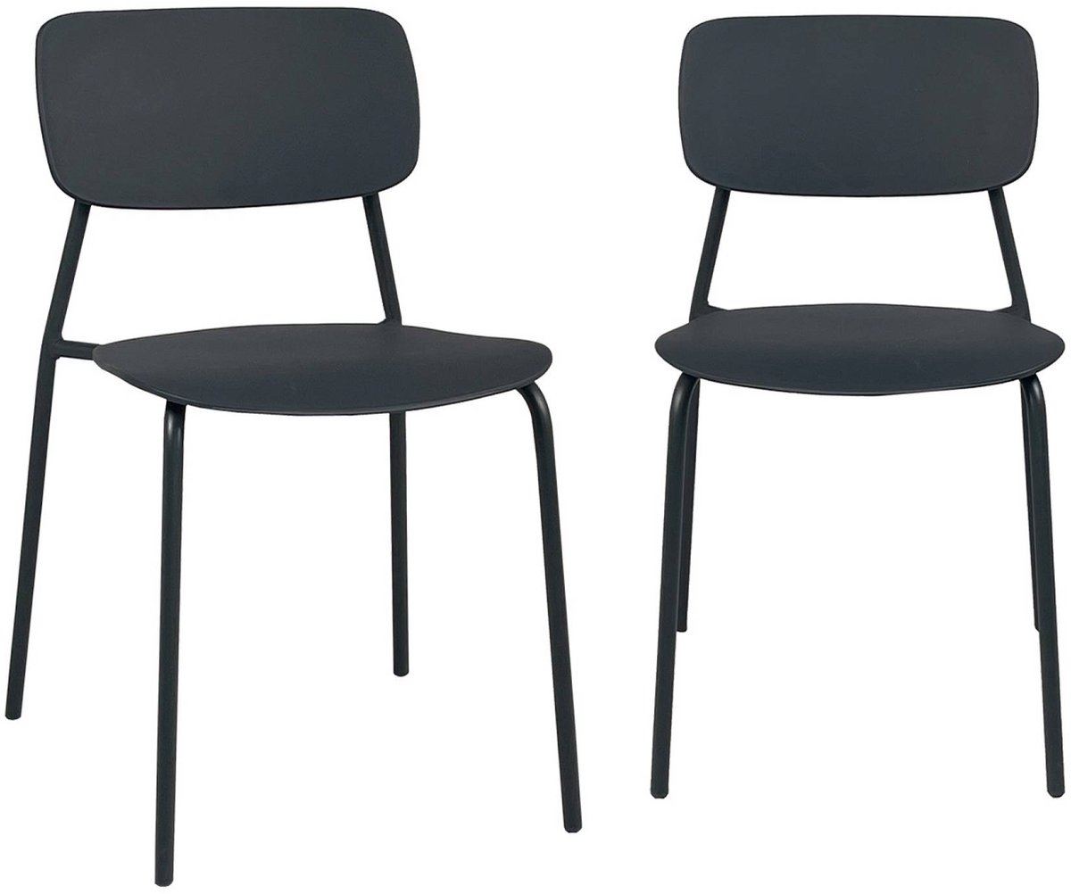sweeek - Set van 2 stapelbare tuinstoelen van staal en kunststof - liva