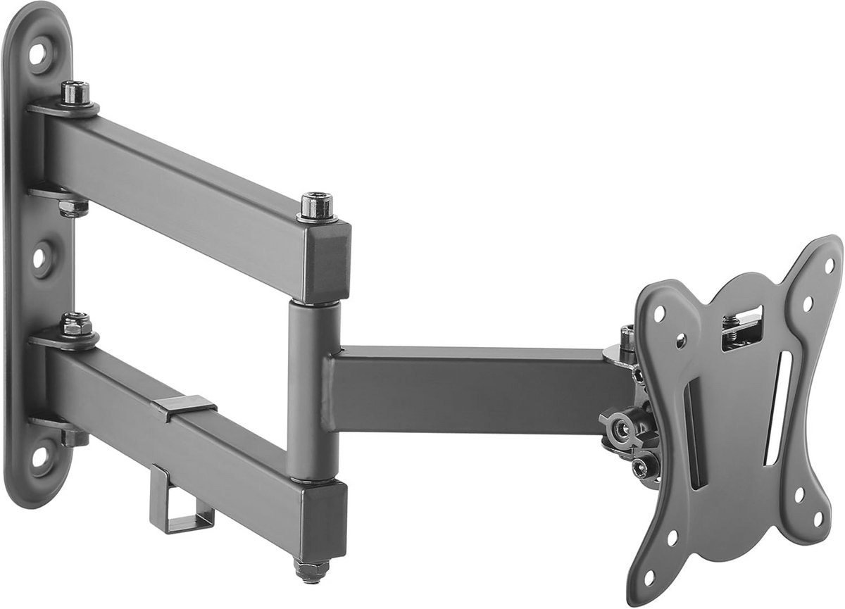 Draaibare en Kantelbare Wandhouder voor PC-monitoren van 13-27 inch - VESA 75x75 & 100x100