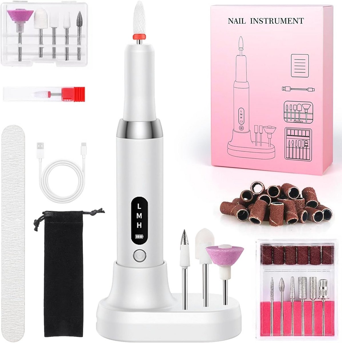 Draagbare Elektrische Nagelfrees Set - 12-in-1 Manicure & Pedicure Machine tot 20.000 RPM
