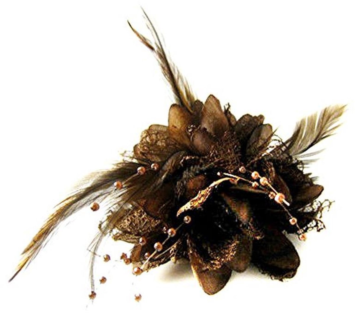 Bloem veer kralen haarclips en fascinator voor elegante haardecoratie